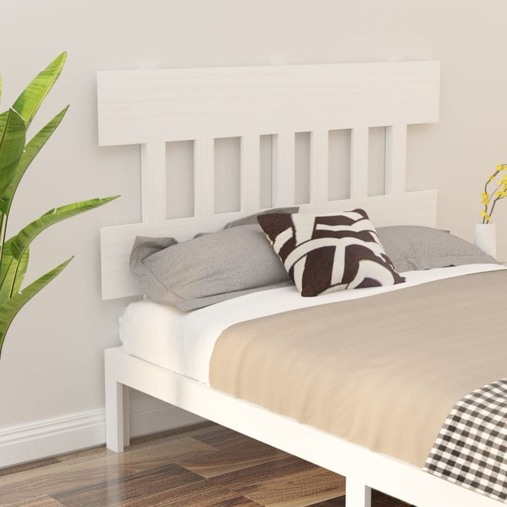 Vidaxl Čelo postele, biele, 163,5x3x81 cm, masívne borovicové drevo