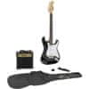 Dimavery EGS-1, elektrická gitara s kombom a príslušenstvom, čierna