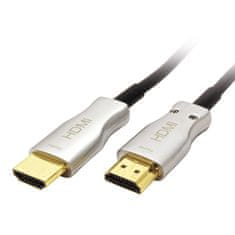Value Kábel HDMI M/M 50m, Ultra High Speed+Eth UHD 2.0, 4K@60Hz, čierny, jednosmerný, Aktívny, Optický