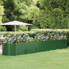 Vidaxl Vyvýšený záhradný záhon práškovaná oceľ 507x100x68 cm zelený