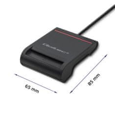 Qoltec Čítačka kariet Smart ID SCR-0642 | USB 2.0 + adaptér USB typu C