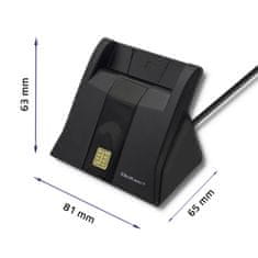Qoltec Čítačka kariet Smart ID SCR-0643 | USB 2.0 + adaptér USB typu C