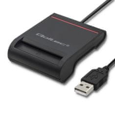 Qoltec Čítačka kariet Smart ID SCR-0642 | USB 2.0 + adaptér USB typu C