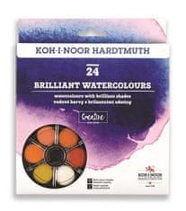KOH-I-NOOR  Anilínové vodové farby "Brillant", intenzívne farby, 24 farieb, 22,5 mm