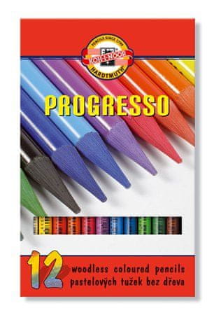 KOH-I-NOOR Farebné pastelky "Progresso 8756/12", 12ks, bez dreva