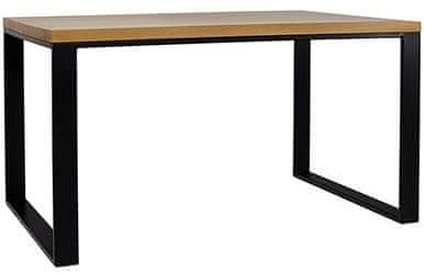 eoshop Jedálenský stôl ST373 S220, šírka dosky: 4cm, masívny dub (Farba dreva: Dub prírodný, Farba nožičiek: Biela Lesklá)