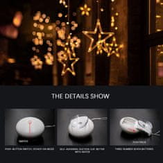 ACA Lightning LED vianočné vločka do okna, teplá biela farba, IP20, 3xAAA, prísavka