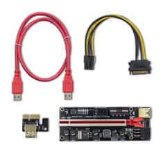 Qoltec Riser PCI-E 1x - 16x | USB 3.0 | ver. 010S | SATA / PCI-E 6 pin