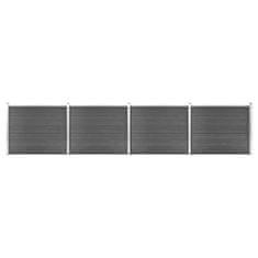 Vidaxl Sada plotových panelov WPC 699x146 cm čierna