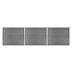 Vidaxl Sada plotových panelov WPC 526x146 cm sivá