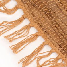 Vidaxl Ručne tkaný Chindi koberec, koža, 190x280 cm, bledohnedý