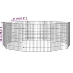 Vidaxl 10-panelová klietka pre králiky 54x60 cm pozinkované železo