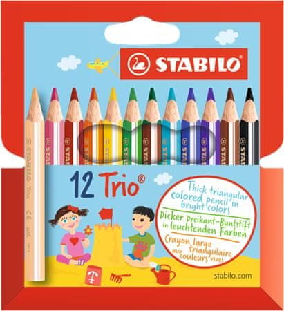 Stabilo Pastelky "Trio", súprava, 12 rôznych farieb, trojhranné, 205/12-01