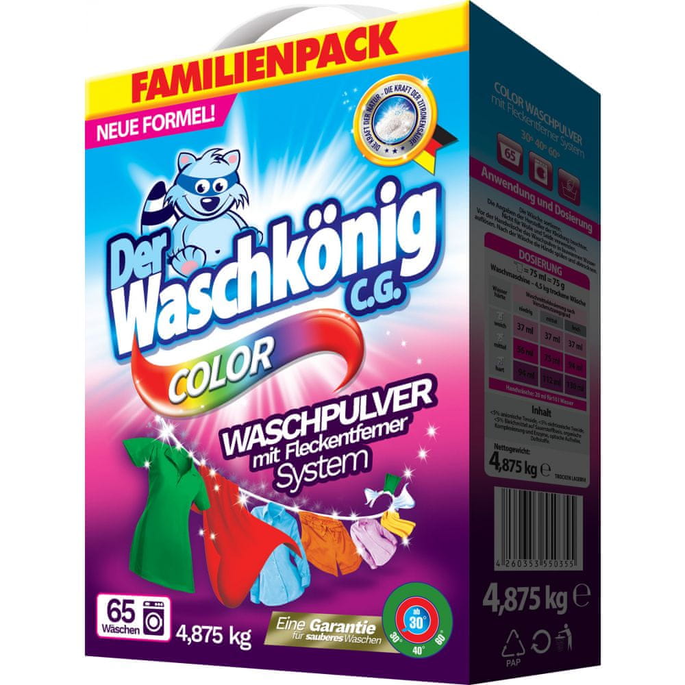 Waschkönig Color prací prášok 65 praní 4,875kg BOX