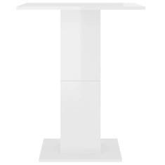 Vidaxl Bistro stôl lesklý biely 60x60x75 cm drevotrieska
