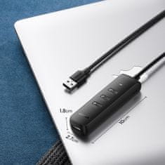 Ugreen CM416 HUB adaptér USB / 4x USB 3.2 1m, čierny