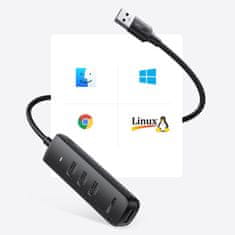 Ugreen CM416 HUB adaptér USB / 4x USB 3.2 1m, čierny