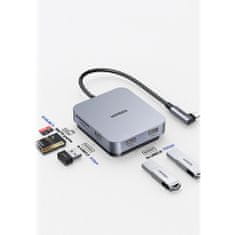 Ugreen CM521 HUB adaptér pre iMac USB-C - 3x USB 3.1 / SD / TF, šedý