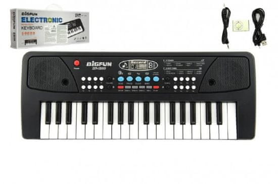 Teddies Pianko / Organ / Klávesy 37 klávesov, napájanie na USB + prehrávač MP3 + mikrofón plast 40cm