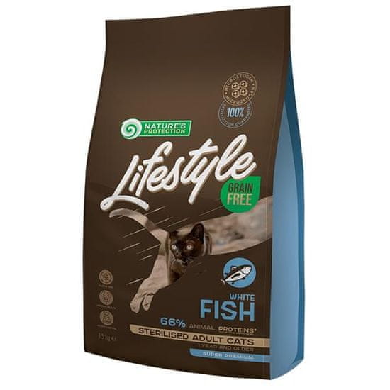 Nature's Protection Nature 'Protection Cat Dry LifeStyle GF Sterilised W.Fish 1,5 kg