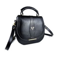 VegaLM Trendová kožená kabelka v čiernej farbe