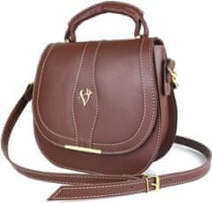 VegaLM Trendová kožená kabelka v hnedej farbe