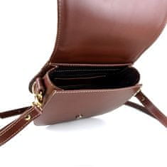 VegaLM Trendová kožená kabelka v hnedej farbe