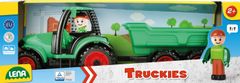 LENA Auto Truckies traktor s vlečkou v krabici