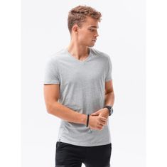 OMBRE Jednofarebné pánske tričko - sivé 3-pack NOGAH MDN24830 XXL