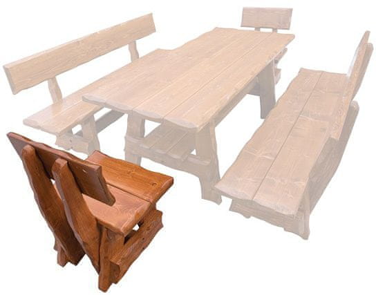 eoshop Záhradná stolička MO268 (MO265), smrek masív (Farba dreva: Orech + Lak)