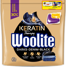 Woolite gélové kapsule na tmavé a čierne prádlo s keratínom 22 ks