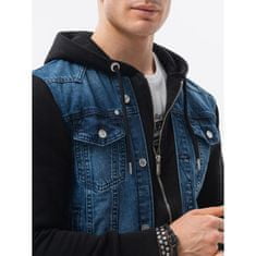 OMBRE Pánska bunda džínsová EDUARDO džínsová/čierna MDN5997 XL