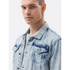 OMBRE Pánska bunda džínsová BRENTON svetlá MDN14812 XL
