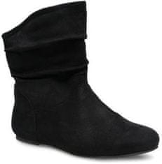 - Ruched Ladies Boots - Black - 7