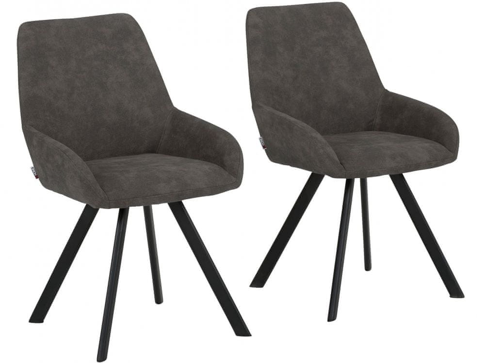 Danish Style Jedálenská stolička Salem (SADA 2 ks), mikrovlákno, antracitová