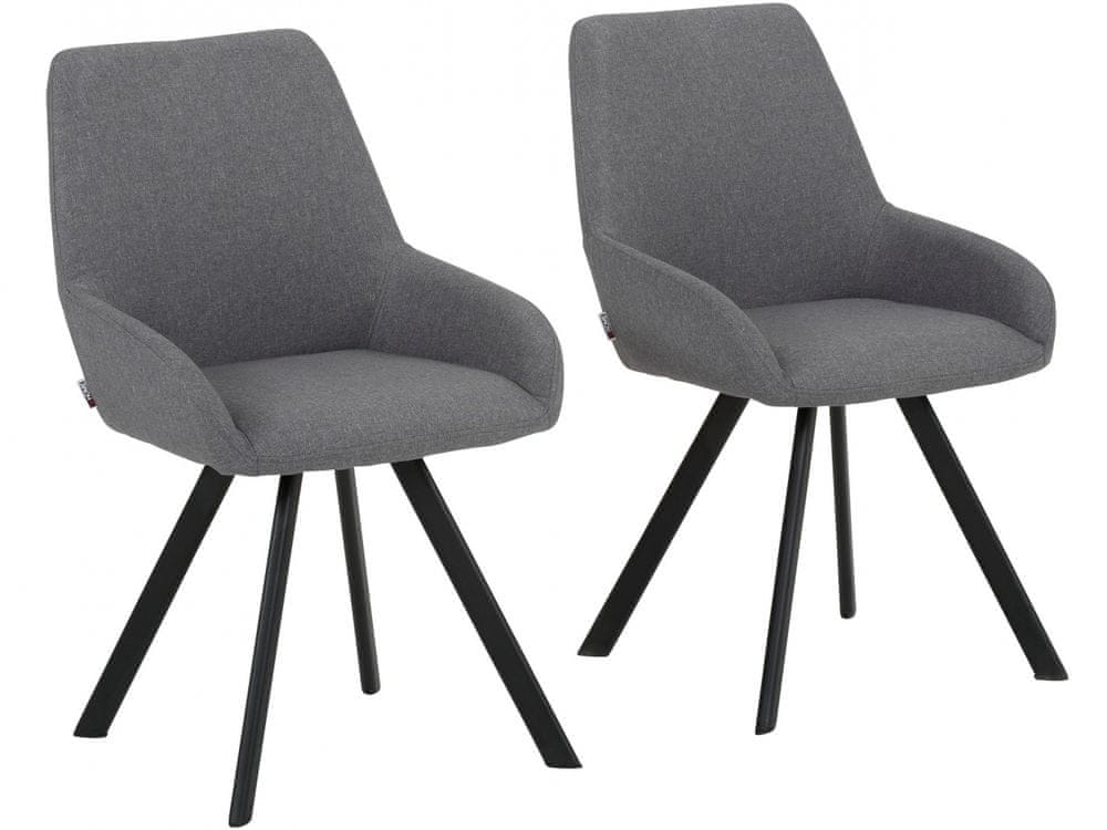 Danish Style Jedálenská stolička Salem (SADA 2 ks), tkanina, šedá