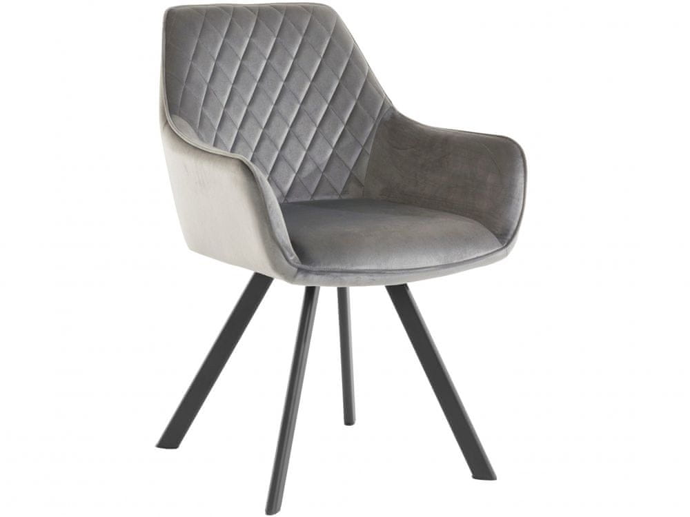Danish Style Jedálenská stolička Polka, mikrovlákno, čierna / svetlo šedá