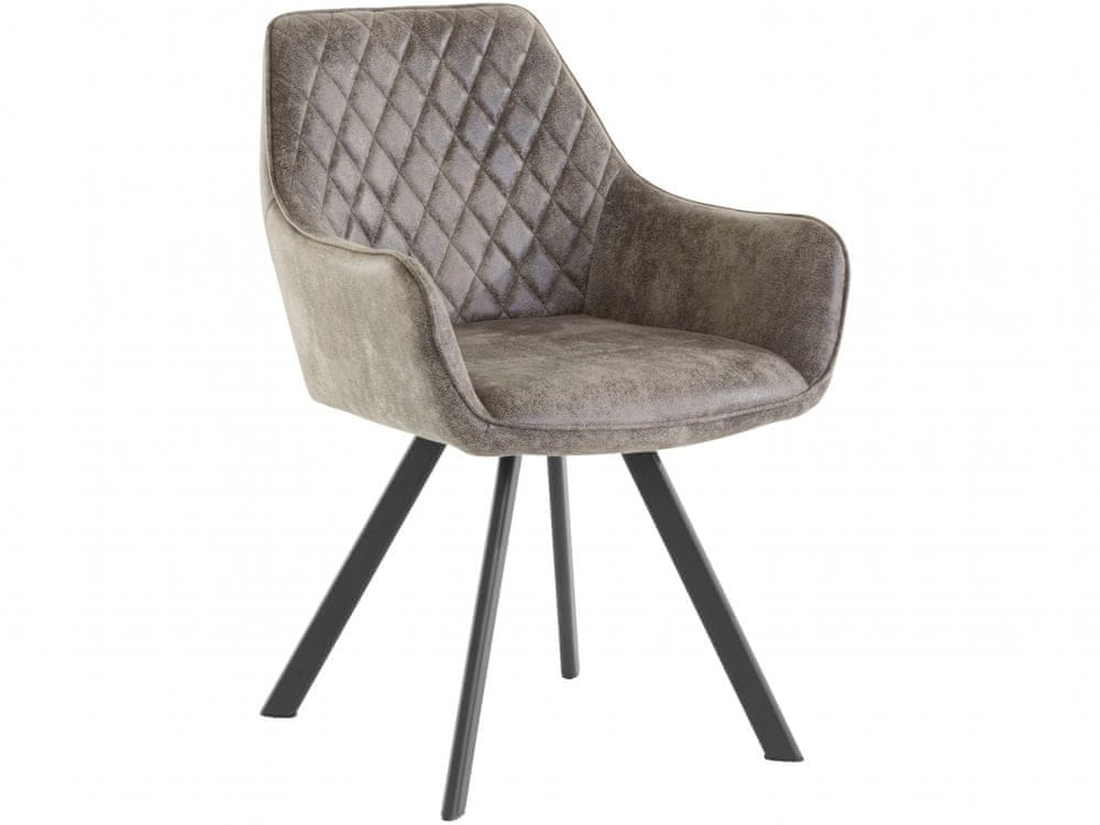 Danish Style Jedálenská stolička Polka, zamat, čierna / šedá