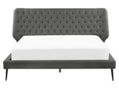 Beliani Eko-kožená posteľ 160 x 200 cm sivá ESSONNE