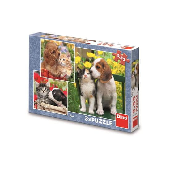 Dino Toys Puzzle 3x55 dielikov Priatelia zvierat