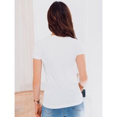 Edoti Dámske jednofarebné tričko PEONY- biele MDN17399 M