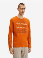 Tom Tailor Tričká s dlhým rukávom pre mužov Tom Tailor - oranžová L