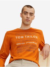 Tom Tailor Tričká s dlhým rukávom pre mužov Tom Tailor - oranžová L