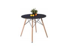 ShopJK Jedálenský stôl 80 cm čierny, škandinávsky štýl