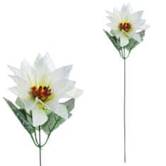 Autronic Kvetina umelá. Poinsécia, vianočné ruža , farba biela - jednohlavá UK-0026