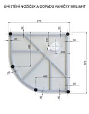 eoshop BRILIANT 90 x 90 cm - Masážny sprchový box model 5 číre sklo