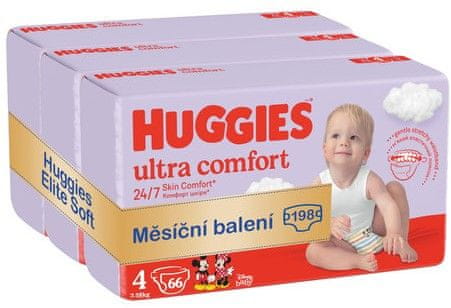 Huggies mesačné balenie 3x Ultra Comfort Mega 4 - 198 ks