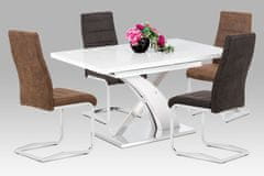 Autronic Moderná jedálenská stolička Jídelní židle, látka &quot;COWBOY&quot; hnědá, chrom (DCH-451 BR3)