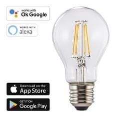HAMA Inteligentná žiarovka SMART WiFi LED Filament, E27, 7 W, teplá bílá