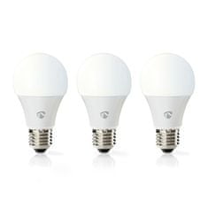 Nedis Múdra žiarovka SmartLife klasik, Wi-Fi, E27, 806 lm, 9 W, Teplá - studená bílá, 3ks
